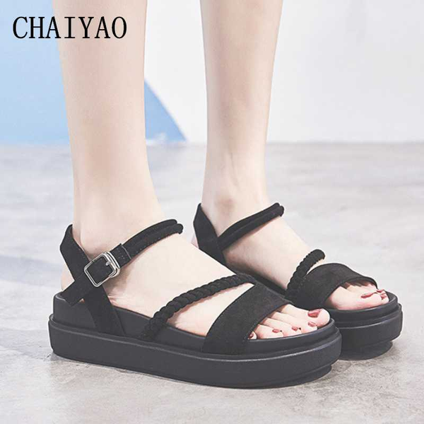 platform women's sandals 2020 summer ladies weave open toe casual femmes sandals fashion soft buckle strap flatform women shoes, Black
platform women's sandals 2020 summer ladies weave open toe casual femmes sandals fashion soft buckle strap flatform women shoes, Black