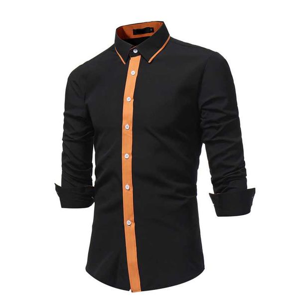 2020 autumn winter camisa masculina base business shirt male leisure striped patchwork long-sleeve slim dress shirts, White;black
2020 autumn winter camisa masculina base business shirt male leisure striped patchwork long-sleeve slim dress shirts, White;black