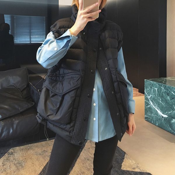 2020 new winter short down vest 90% white duck down jacket female warm loose casual sleeveless coat single breasted outwear, Black;white
2020 new winter short down vest 90% white duck down jacket female warm loose casual sleeveless coat single breasted outwear, Black;white