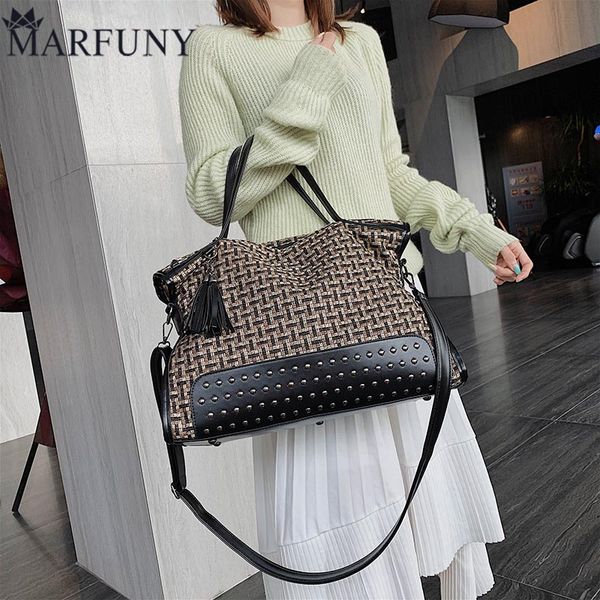 vintage rivet women bag pu leather patchwork handbags women famous brands crossbody bags tassel large capacity messenger bag
vintage rivet women bag pu leather patchwork handbags women famous brands crossbody bags tassel large capacity messenger bag