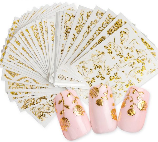gold nail art sticker decals - 3d metallic nail decorations, manicure diy nail decals, flower leaves lacework art design, Black
gold nail art sticker decals - 3d metallic nail decorations, manicure diy nail decals, flower leaves lacework art design, Black