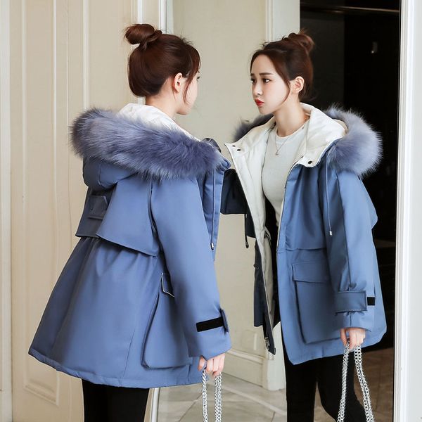 2020 new fashion winter jacket women cotton parka outwear big faux fur hooded solid female jacket coat winter coat women l45, Black
2020 new fashion winter jacket women cotton parka outwear big faux fur hooded solid female jacket coat winter coat women l45, Black