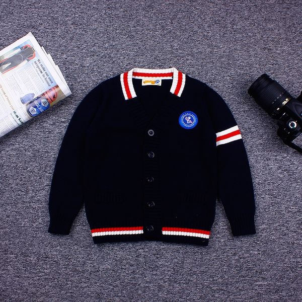 autumn new style simple school sweater clothing style children's sweater school clothing children's cardigan, Blue
autumn new style simple school sweater clothing style children's sweater school clothing children's cardigan, Blue