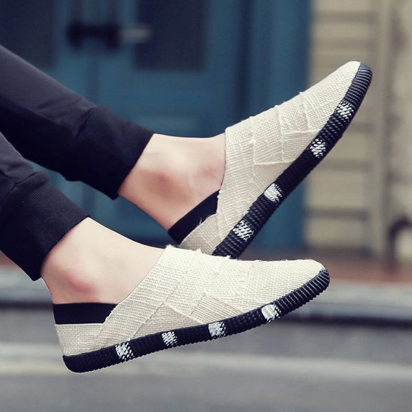 2020 summer linen canvas shoes men's fashion casual shoes men's slip-on loafers breathable convenient driver, Black
2020 summer linen canvas shoes men's fashion casual shoes men's slip-on loafers breathable convenient driver, Black