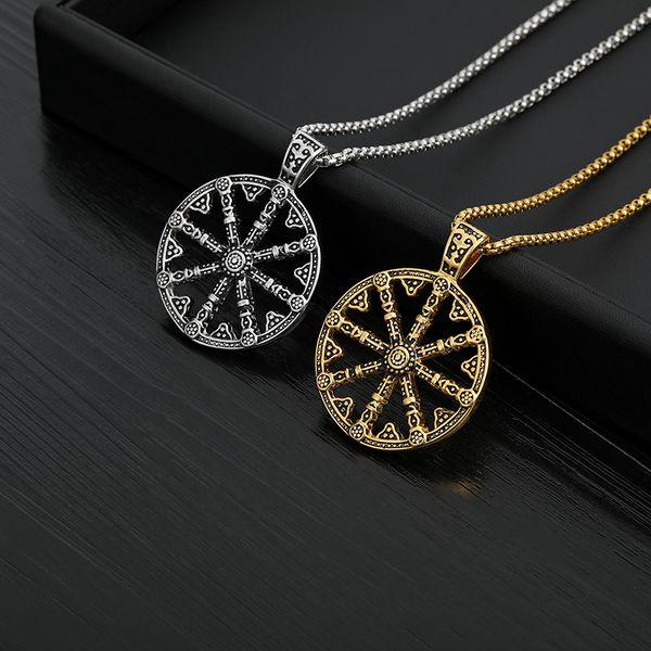amsara buddhist necklaces for men gold chain sliver color stainless steel talisman pendant necklace wheel hip hop jewelry gifts, Silver
amsara buddhist necklaces for men gold chain sliver color stainless steel talisman pendant necklace wheel hip hop jewelry gifts, Silver