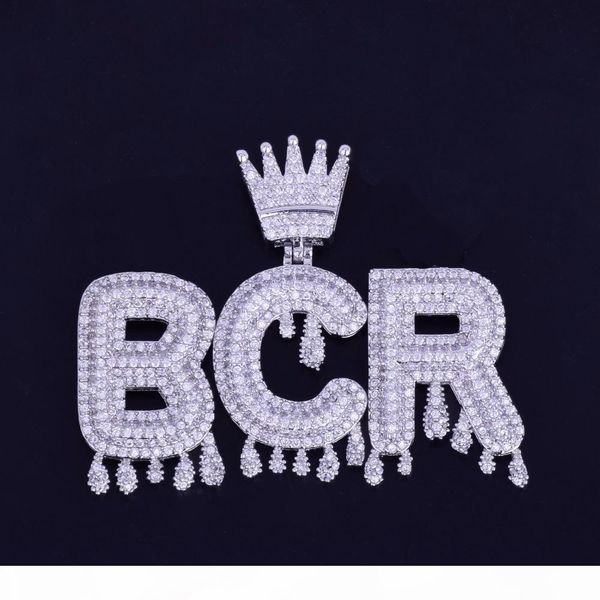 hip hop custom name bubble letters pendants necklaces micro cubic zircon with rope chain or cuban chain, Silver
hip hop custom name bubble letters pendants necklaces micro cubic zircon with rope chain or cuban chain, Silver