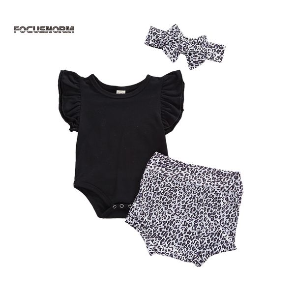 focusnorm summer infant girls clothes sets 3pcs leopard print ruffles short sleeve black romper shorts headband, White
focusnorm summer infant girls clothes sets 3pcs leopard print ruffles short sleeve black romper shorts headband, White