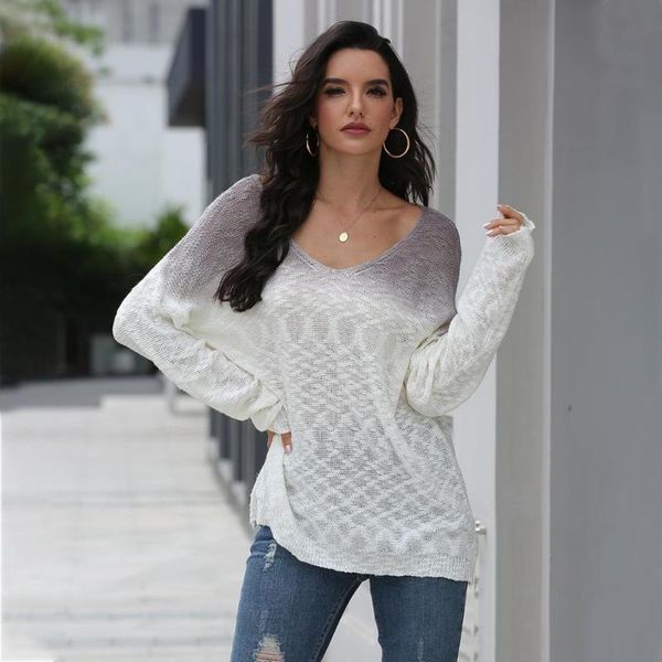 women casual loose sweaters thin autumn female streetwear knitwear v neck pullover outerwear women leisure wear sweaters, White;black
women casual loose sweaters thin autumn female streetwear knitwear v neck pullover outerwear women leisure wear sweaters, White;black