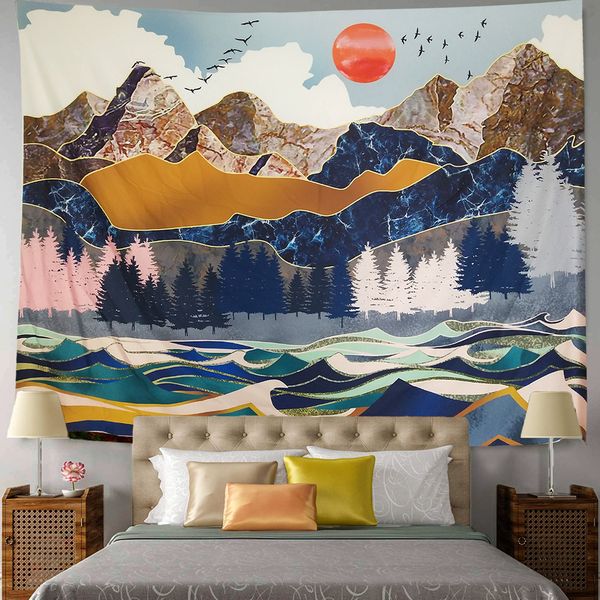 2019 new mountain living tapestry towel room tapestry wall hanging wall decoration beach towel beach cushion, Blue;gray
2019 new mountain living tapestry towel room tapestry wall hanging wall decoration beach towel beach cushion, Blue;gray