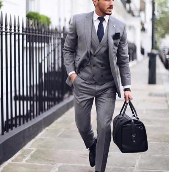 2020 new grey mens wedding suits groom tuxedo jacket+pants+vest business prom suit groomsmen suit costume homme office business, White;black 
2020 new grey mens wedding suits groom tuxedo jacket+pants+vest business prom suit groomsmen suit costume homme office business, White;black