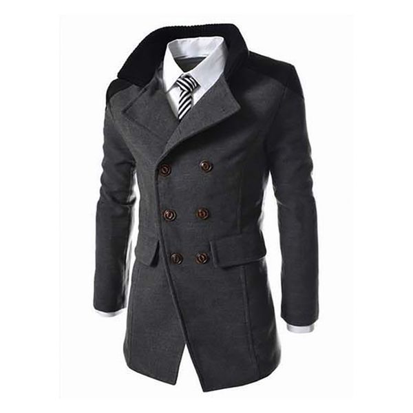 men's wool & blends men jackets autumn winter mandarin collar blend double breasted coat thick overcoats fashion solid color, Black
men's wool & blends men jackets autumn winter mandarin collar blend double breasted coat thick overcoats fashion solid color, Black