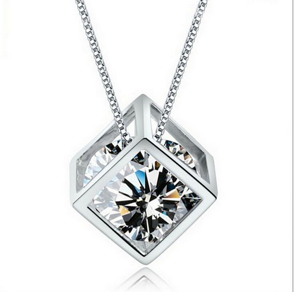 2015 Fashion 925 Sterling Silver Box Chain Austria CZ Diamond Crystal Love Magic Cube Square Shape Pendant Necklace For Women Wedding Gift
2015 Fashion 925 Sterling Silver Box Chain Austria CZ Diamond Crystal Love Magic Cube Square Shape Pendant Necklace For Women Wedding Gift
