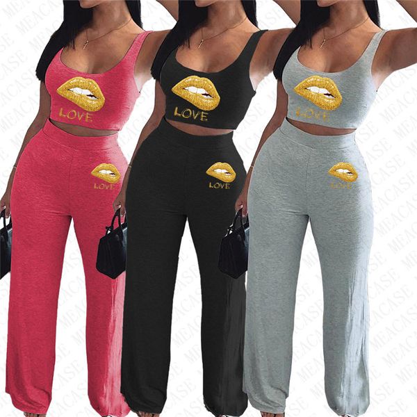 женщины два кусочка эпикировка solid color designer letters lip печати жилет рукавов футболка crop top свободные брюки спортивный костюм спо, White
женщины два кусочка эпикировка solid color designer letters lip печати жилет рукавов футболка crop top свободные брюки спортивный костюм спо, White