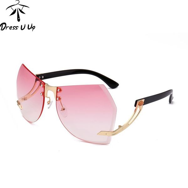 dressuup luxury rimless sunglasses women big frame vintage sun glasses for woman summer style feminino uv400, White;black
dressuup luxury rimless sunglasses women big frame vintage sun glasses for woman summer style feminino uv400, White;black