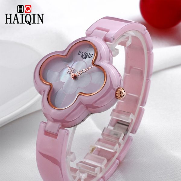 haiqin quartz women's watches casual four leaf clover shape bracelet wristwatch luxury noble lady ceramic watch relogio feminino, Slivery;brown
haiqin quartz women's watches casual four leaf clover shape bracelet wristwatch luxury noble lady ceramic watch relogio feminino, Slivery;brown