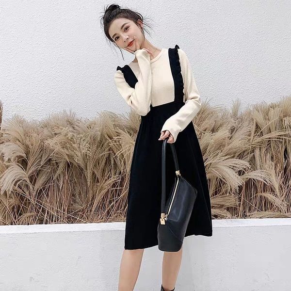 korean new fashion pullover women cute dress knitted long sleeve knee-length party dress office lady empire o-neck vestidos e54, White;black
korean new fashion pullover women cute dress knitted long sleeve knee-length party dress office lady empire o-neck vestidos e54, White;black