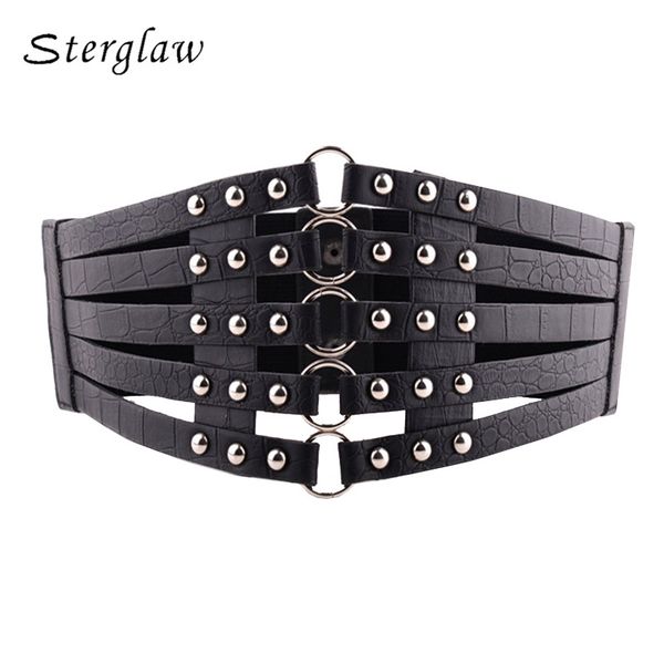 female vintage black rivet corset belt for women clothes elastic waistband shape-making feminine belt cummerbunds a001, Black;brown
female vintage black rivet corset belt for women clothes elastic waistband shape-making feminine belt cummerbunds a001, Black;brown