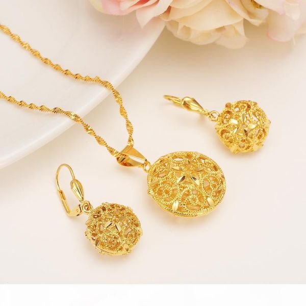 round ball hollow out pendant chain earrings sets jewelry 24k real yellow fine surface gold gf bead necklaces women, Silver
round ball hollow out pendant chain earrings sets jewelry 24k real yellow fine surface gold gf bead necklaces women, Silver
