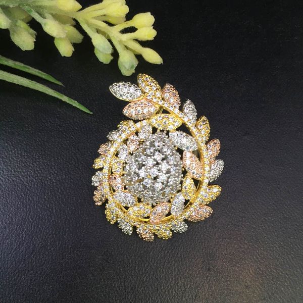 lanyika fashion jewelry exquisite panicle brooch pendant dual use for wedding party micro pave popular gift, Gray
lanyika fashion jewelry exquisite panicle brooch pendant dual use for wedding party micro pave popular gift, Gray