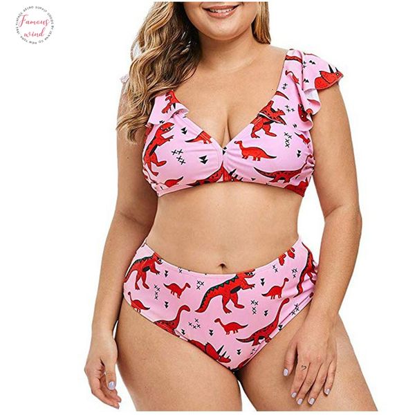 plus size bikini set women swimsuit ruffled cartoon dinosaur print pink biquini suit beachwear bandage push up swimsuit l 5xl, White;black
plus size bikini set women swimsuit ruffled cartoon dinosaur print pink biquini suit beachwear bandage push up swimsuit l 5xl, White;black