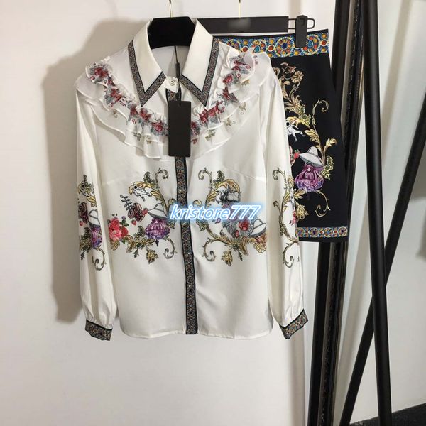2020 women's girls blouse suit pulover long sleeve shirts +mini a-line skirt female fashion runway two piece lapel neck tee dress set, White
2020 women's girls blouse suit pulover long sleeve shirts +mini a-line skirt female fashion runway two piece lapel neck tee dress set, White