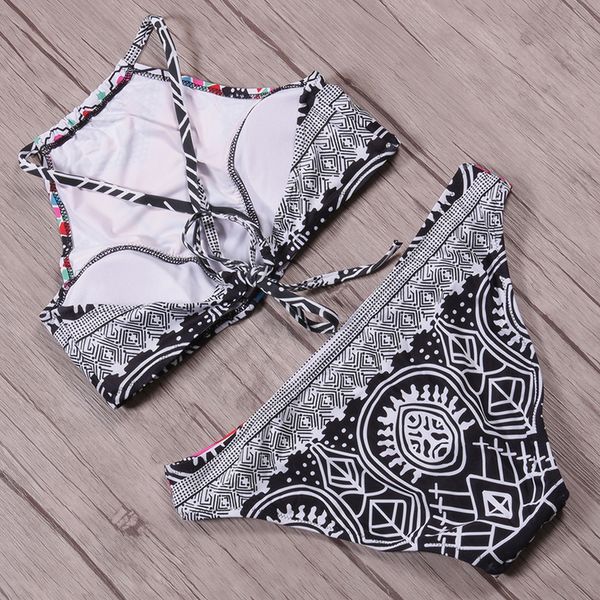 high neck bikini swimwear women swimsuit 2020 new brazilian bikini set printed halter beach wear bathing suits, White;black
high neck bikini swimwear women swimsuit 2020 new brazilian bikini set printed halter beach wear bathing suits, White;black