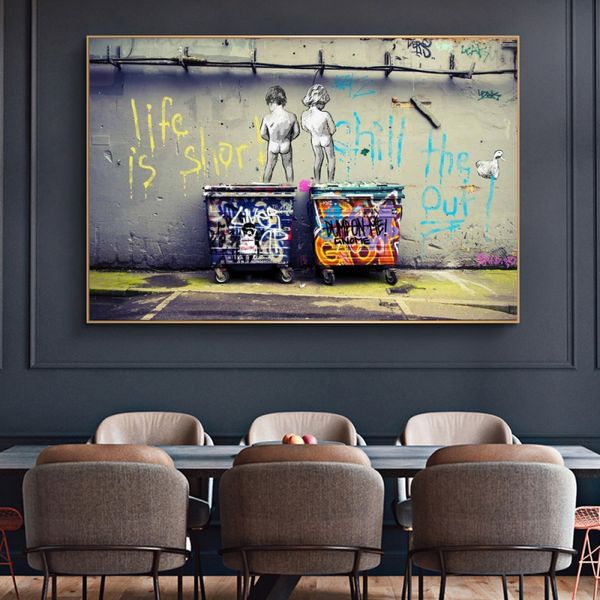 abstract street graffiti wall art canvas painting poster and print "life is short chill the duck out" pictures home decor
abstract street graffiti wall art canvas painting poster and print "life is short chill the duck out" pictures home decor