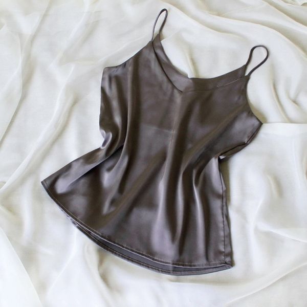 women solid camisole 2020 summer silk women donna estiva tropical womens vest sleeveless halter tank roupas feminina, White 
women solid camisole 2020 summer silk women donna estiva tropical womens vest sleeveless halter tank roupas feminina, White