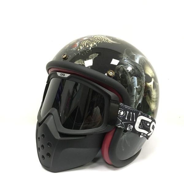 3/4 face motorcycle helmet skull open face vintage helmet moto casque casco motocicleta capacete with goggle
3/4 face motorcycle helmet skull open face vintage helmet moto casque casco motocicleta capacete with goggle
