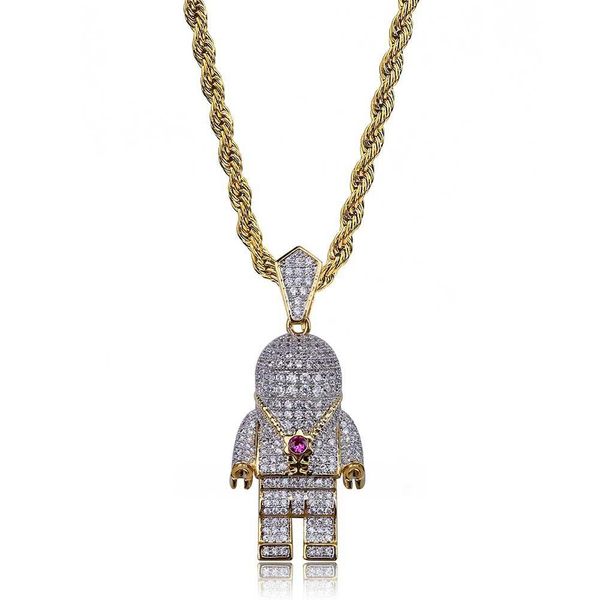 hip hop street gold silver color plated spaceman necklace micro pave zircon iced out astronaut pendant necklace for men
hip hop street gold silver color plated spaceman necklace micro pave zircon iced out astronaut pendant necklace for men