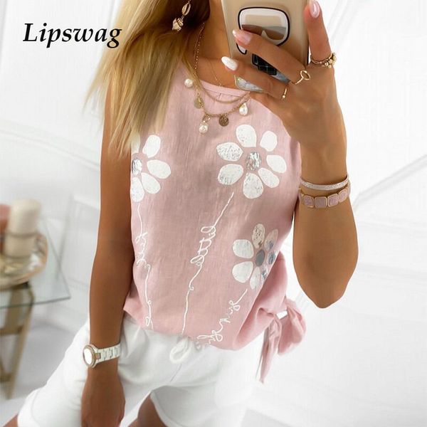 women casual o neck sleeveless blouse shirts 2020 summer elegant lace-up bow flowers print ladies new fashion loose blusa, White
women casual o neck sleeveless blouse shirts 2020 summer elegant lace-up bow flowers print ladies new fashion loose blusa, White