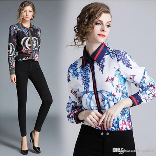 women's shirt casual hepburn wind summer fashion shirt print polo collar print slim long sleeve joker long sleeve button shirt e17, White
women's shirt casual hepburn wind summer fashion shirt print polo collar print slim long sleeve joker long sleeve button shirt e17, White