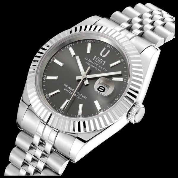 u1001 mens watch 41mm automatic movement stainless steel watches men mechanical designer watches luxury wristwatches relogio mas, Slivery;brown
u1001 mens watch 41mm automatic movement stainless steel watches men mechanical designer watches luxury wristwatches relogio mas, Slivery;brown