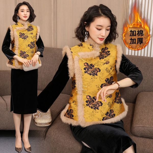зима короткая улучшенный кролик меховой воротник cheongsam жилет пряжки жаккардовые клип хлопка ватник жилет пальто пальто женщин, Black;white
зима короткая улучшенный кролик меховой воротник cheongsam жилет пряжки жаккардовые клип хлопка ватник жилет пальто пальто женщин, Black;white