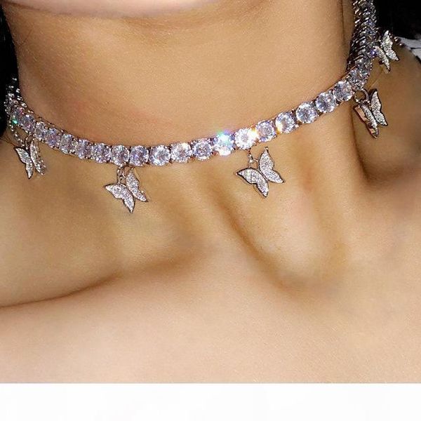 2020 pink pinky clear cz tennis chain butterfly drop charm choker necklace girl women ladies fashion rock hip hop jewelry, Silver
2020 pink pinky clear cz tennis chain butterfly drop charm choker necklace girl women ladies fashion rock hip hop jewelry, Silver