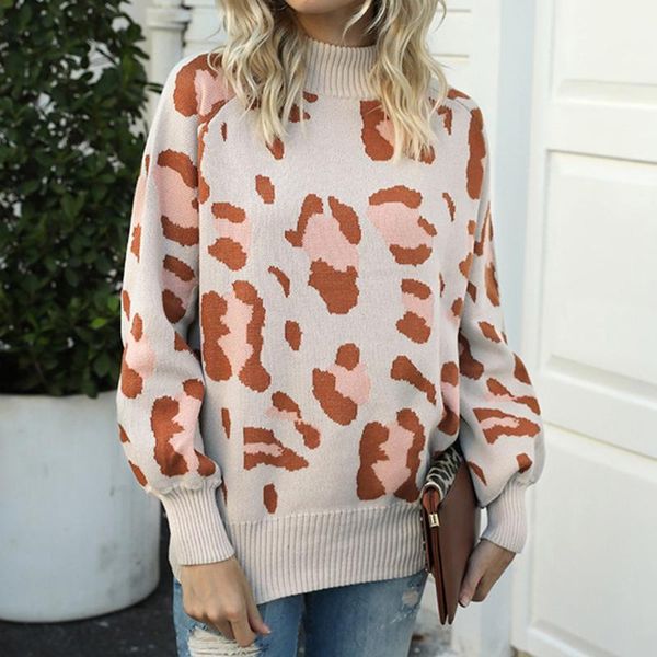 print knitted sweaters autumn winter womens leopard cardigan turtleneck lantern sleeve sweater lady casual loose pullover jumper, White;black
print knitted sweaters autumn winter womens leopard cardigan turtleneck lantern sleeve sweater lady casual loose pullover jumper, White;black