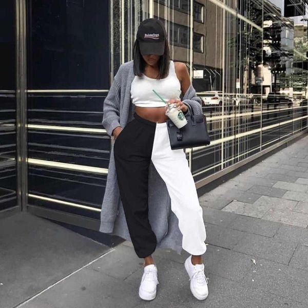 women's pants & capris women high waist loose running gym ladies patchwork black and white fitness training trouser pocket sports, Black;white
women's pants & capris women high waist loose running gym ladies patchwork black and white fitness training trouser pocket sports, Black;white