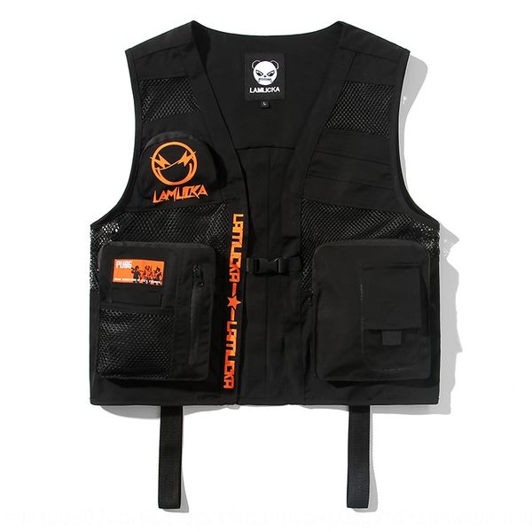 men's fashion brand panda letter printing mesh multi-pocket mesh functional tactical loose vest tooling vest, Black;white
men's fashion brand panda letter printing mesh multi-pocket mesh functional tactical loose vest tooling vest, Black;white