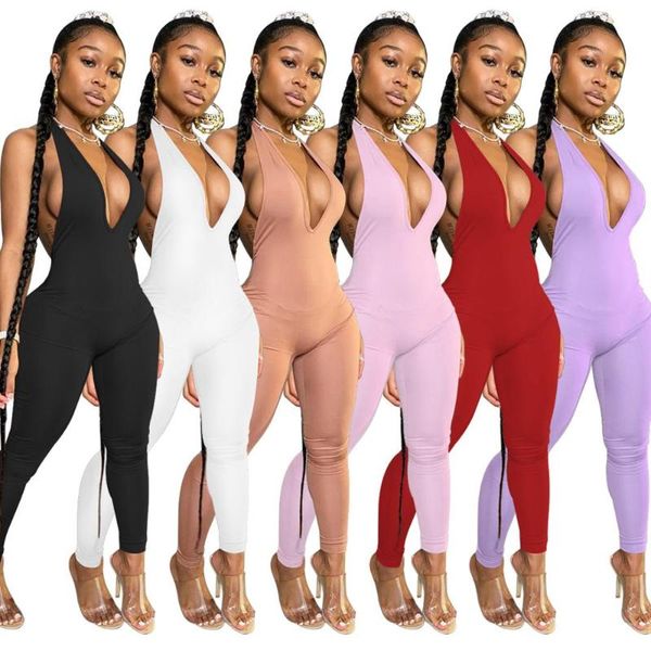 halter v neck slim jumpsuit women summer 2020 casual fitness sleeveless leggings bodycon rompers womens open back jumpsuit, Black;white
halter v neck slim jumpsuit women summer 2020 casual fitness sleeveless leggings bodycon rompers womens open back jumpsuit, Black;white