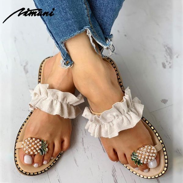 women slipper pineapple pearl flat toe bohemian casual shoes beach sandals ladies shoes platform sandalias de mujer 2020, Black
women slipper pineapple pearl flat toe bohemian casual shoes beach sandals ladies shoes platform sandalias de mujer 2020, Black