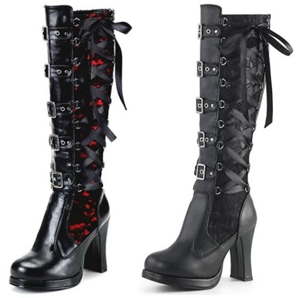 sarairis lace up platform buckle mid calf boots women 2020 party boots ladies buckle round toe high heels shoes, Black
sarairis lace up platform buckle mid calf boots women 2020 party boots ladies buckle round toe high heels shoes, Black