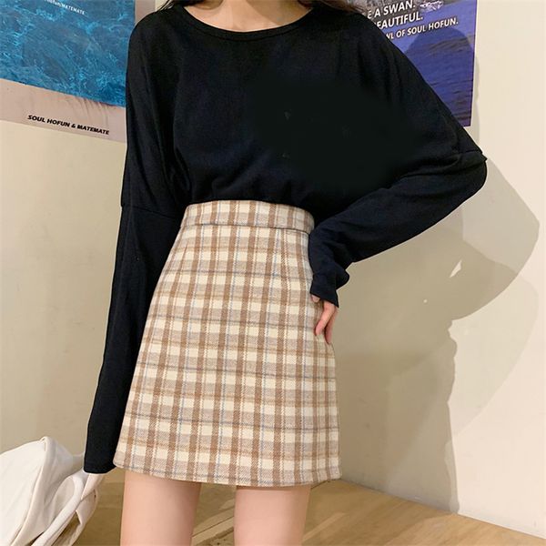 autumn and winter new fashion high waist skirt women plaid wild a line skirt was thin package hip skirt, Black
autumn and winter new fashion high waist skirt women plaid wild a line skirt was thin package hip skirt, Black