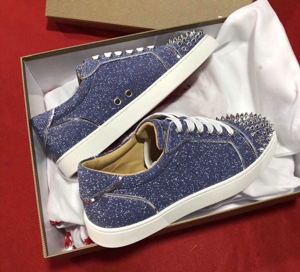 vieira spikes sneakers flat studded purple,silver glitter leather low-juniors red bottom sneaker shoes couple outdoor sports, Black
vieira spikes sneakers flat studded purple,silver glitter leather low-juniors red bottom sneaker shoes couple outdoor sports, Black
