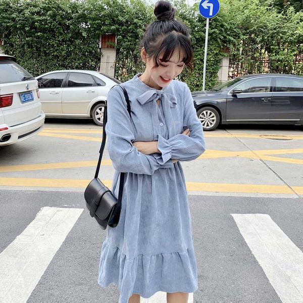 casual dresses spring fall vintage women's clothing solid bow loose dress bandage sweet preppy style woman corduroy fashion brands, Black;gray
casual dresses spring fall vintage women's clothing solid bow loose dress bandage sweet preppy style woman corduroy fashion brands, Black;gray