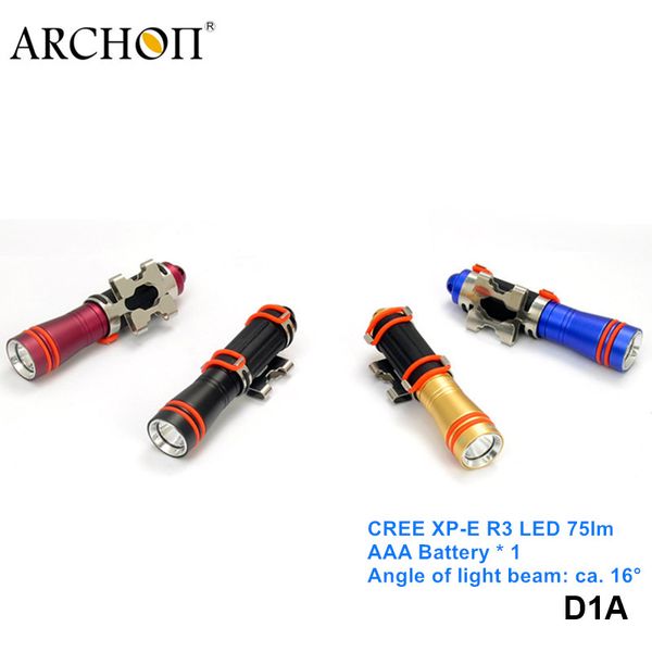 Archon D1a Cree Xpe Led Mini 100 Meters Depth Underwater Torch Light Professional Scuba Mask Battery Diving