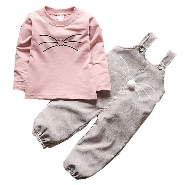 fashion spring autumn children girls clothes toddler clothing sets cartoon cute cat t-shirt overalls 2pcs/sets kids tracksuits, White
fashion spring autumn children girls clothes toddler clothing sets cartoon cute cat t-shirt overalls 2pcs/sets kids tracksuits, White
