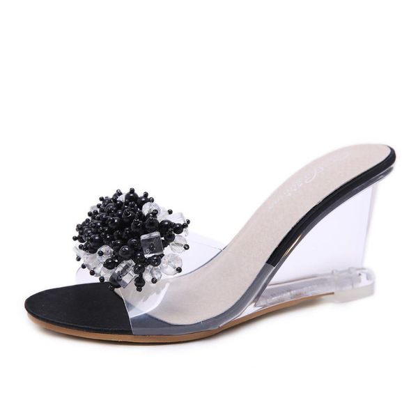 summer women shoes crystal transparent high heels glass rhinestone wedge heel sandals nightclub party office ladies pumps, Black
summer women shoes crystal transparent high heels glass rhinestone wedge heel sandals nightclub party office ladies pumps, Black