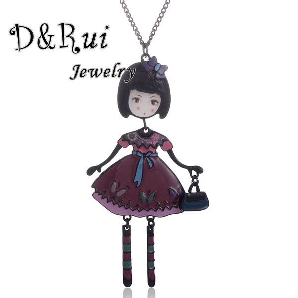 2020 new women doll pendant necklace zinc alloy dress girl trendy figure link chain collar decoration neckless valentine gift, Silver
2020 new women doll pendant necklace zinc alloy dress girl trendy figure link chain collar decoration neckless valentine gift, Silver
