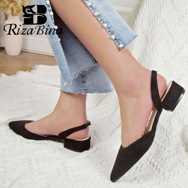 rizabina summer shoes women sandals pointed toe low heel suede leather sling back casual shoes ladies footwear size 34-40, Black
rizabina summer shoes women sandals pointed toe low heel suede leather sling back casual shoes ladies footwear size 34-40, Black