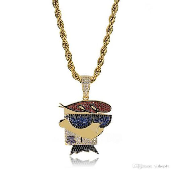 hip hop copper 18k white gold finish cartoon dexter pendant micro pave cubic zircon personalized pendant necklace, Silver
hip hop copper 18k white gold finish cartoon dexter pendant micro pave cubic zircon personalized pendant necklace, Silver